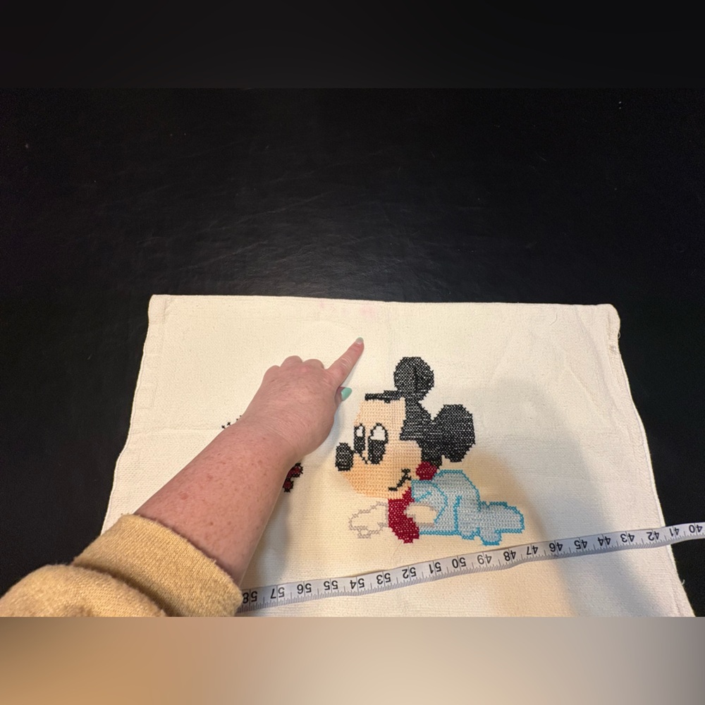 Vintage Handmade Cross Stitch Mouse Character Textile Cover Pillow Sham? - Picture 5 of 10